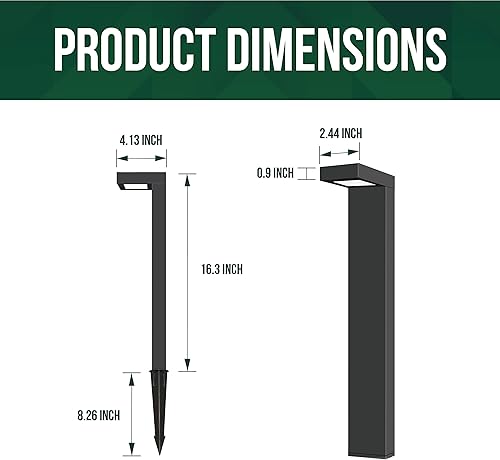 Miniatura 4 de GKOLED Paquete de 4 lámparas de camino de paisaje de bajo voltaje, 9-15 V CA CC iluminación de pasarela al aire libre con control de aplicación,
