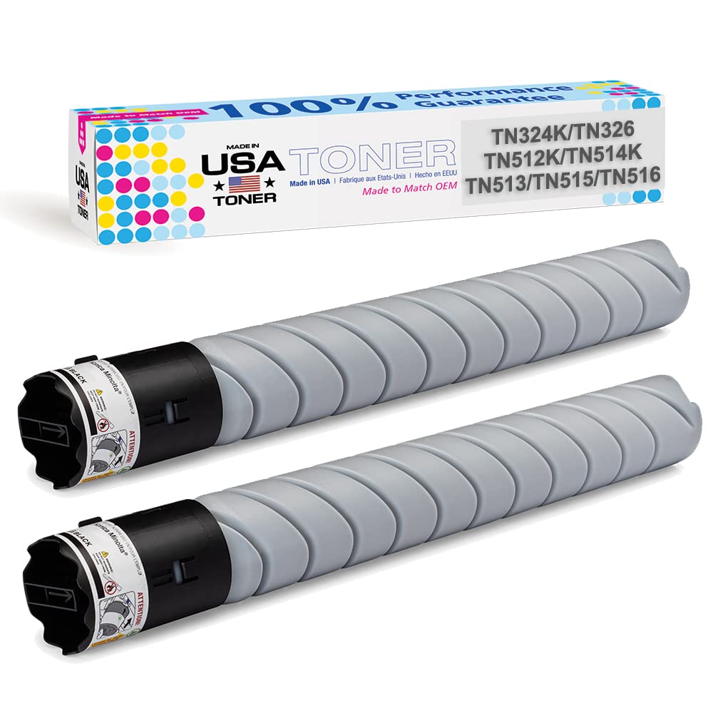 MADE IN USA TONER Compatible Replacement for use in Konica Minolta bizhub 308e, 368e, C258, C308, C368, C458, C558, TN512K, TN324K, TN513, TN514K,