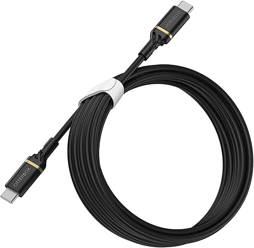 OtterBox Reinforced USB-C to USB-C Cable, Fast Charging Cable for Smartphone and Tablet, Ultra-Rugged, Bend and Flex Tested, 3M, Black