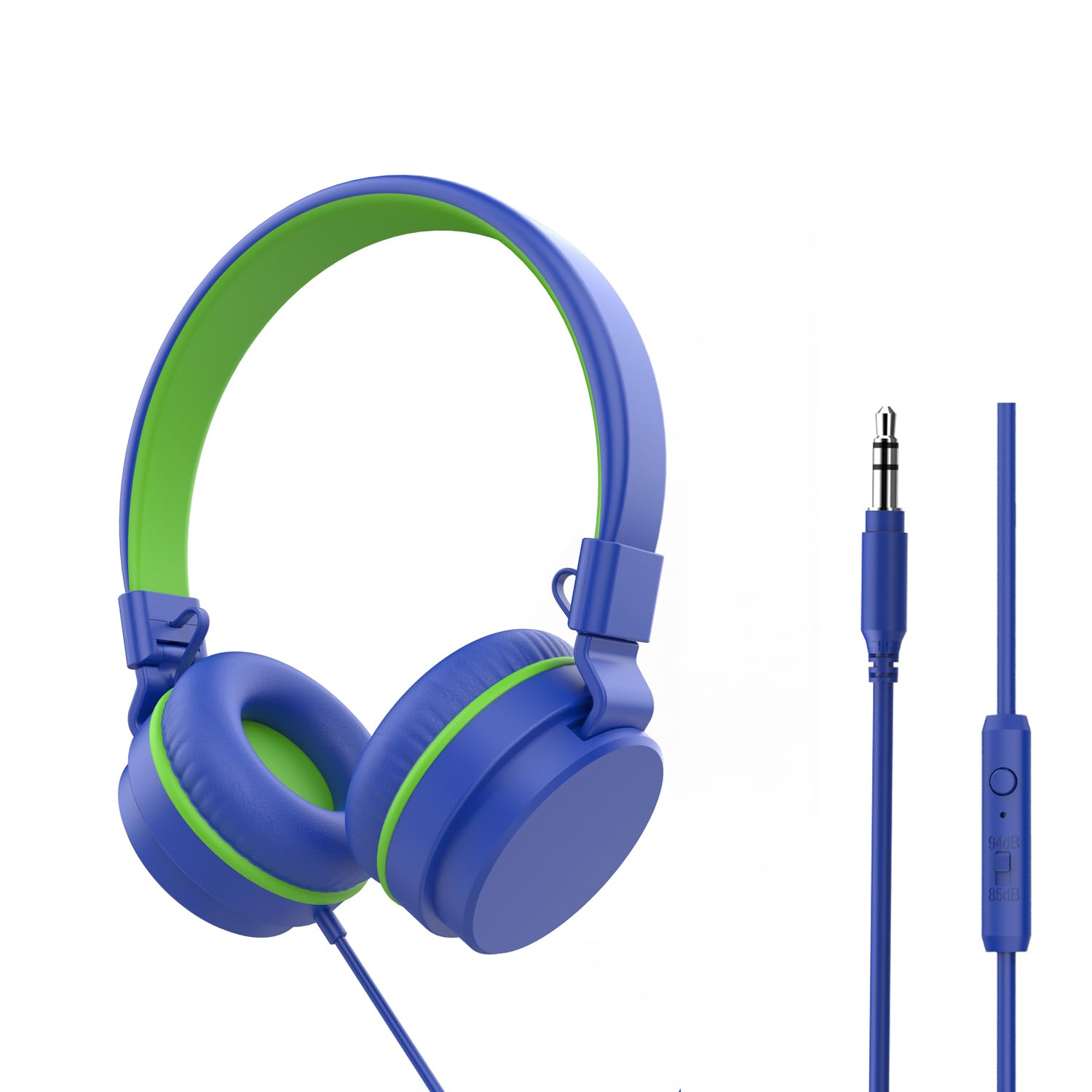 YOYOTUNE Kinder-Kopfhörer, On-Ear-Kopfhörer für Kinder mit Mikrofon, 85/94 dB Lautstärkeregler, Kopfhörer für Mädchen, Jungen, Kinder, 3,5 mm Kabel, faltbarer Kopfhörer für Lernen und Unterhaltung