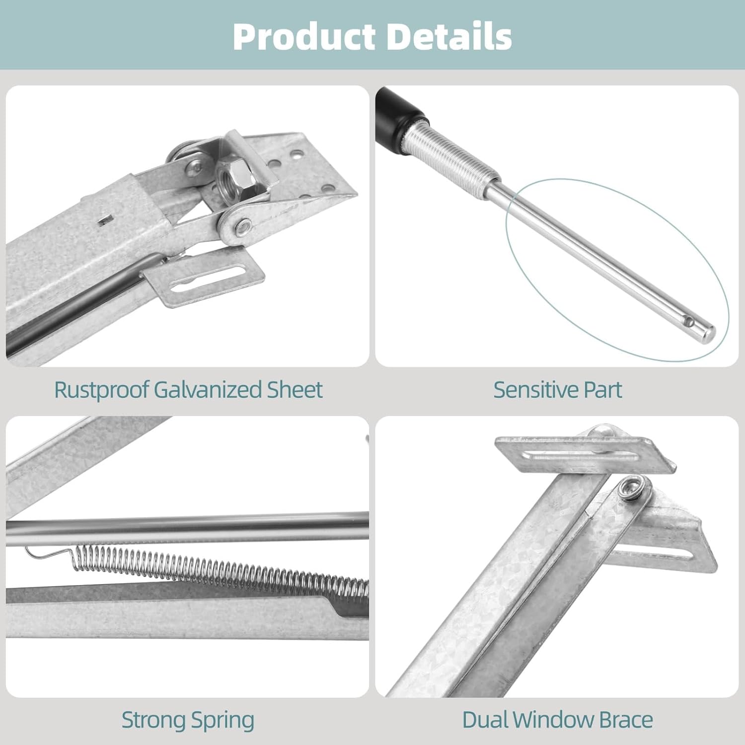 Greenhouse Window Opener, Solar-Powered & Temperature Sensitive, Galvanized Steel Auto Vent Opener for Hothouse Sunroom, Up to 18-in