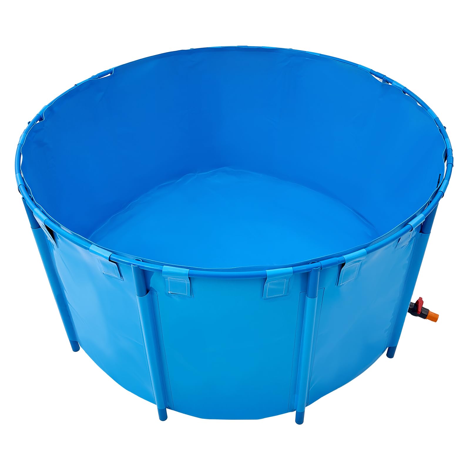 VEVOR Fischteich aus Segeltuch, mit 3100L Fassungsvermögen, Koi-Aquarium aus PVC, rundes Goldfischbecken mit stabilem Rahmen & Ablassventil, für Aquakultur, Koi-Zucht & Bewässerung (blau)
