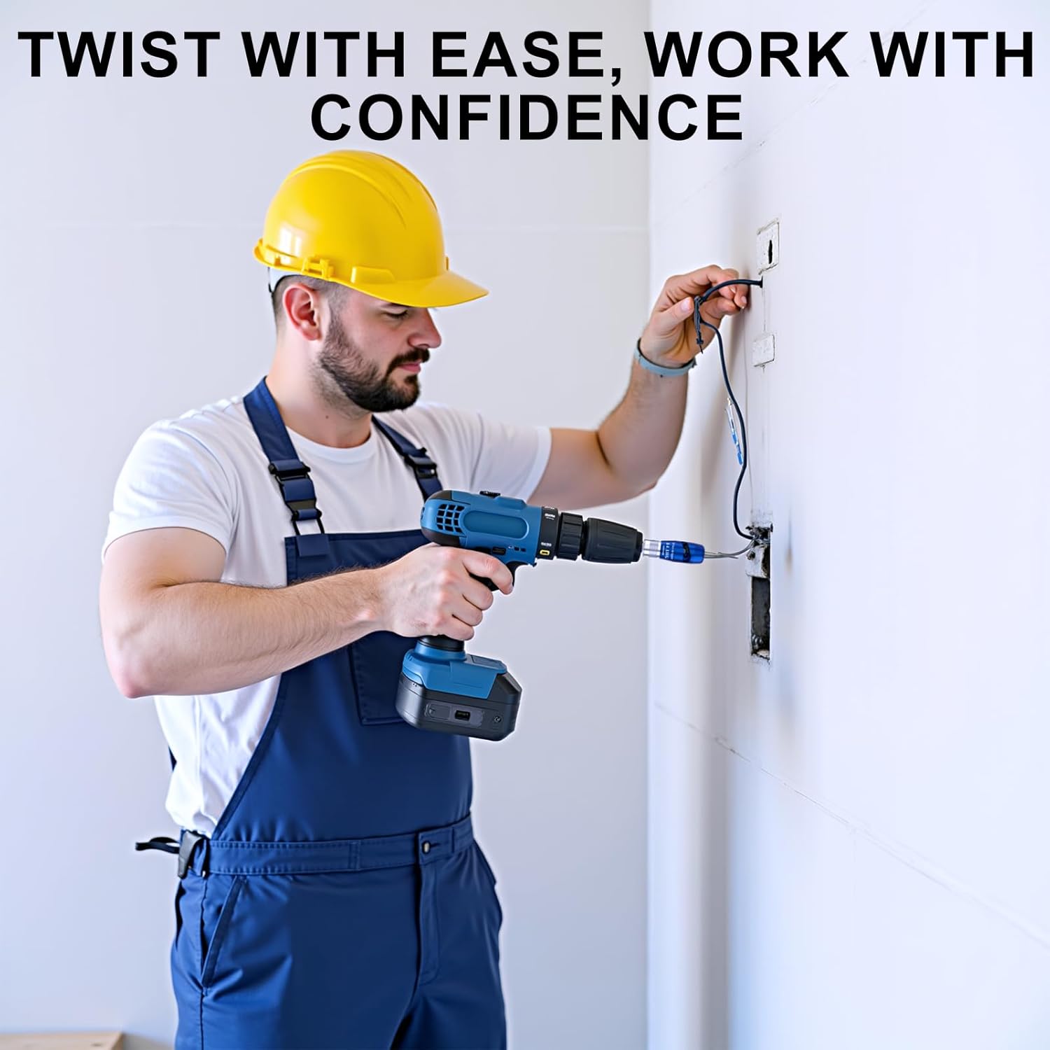 Wire Stripper for Drill, 14-12-10-8-6 AWG Gauge Electric Wire Stripper, Wire Twister Tool for Drill, Cable Quick Stripping Wire Connectors Nuts Electrician Cutter Tool