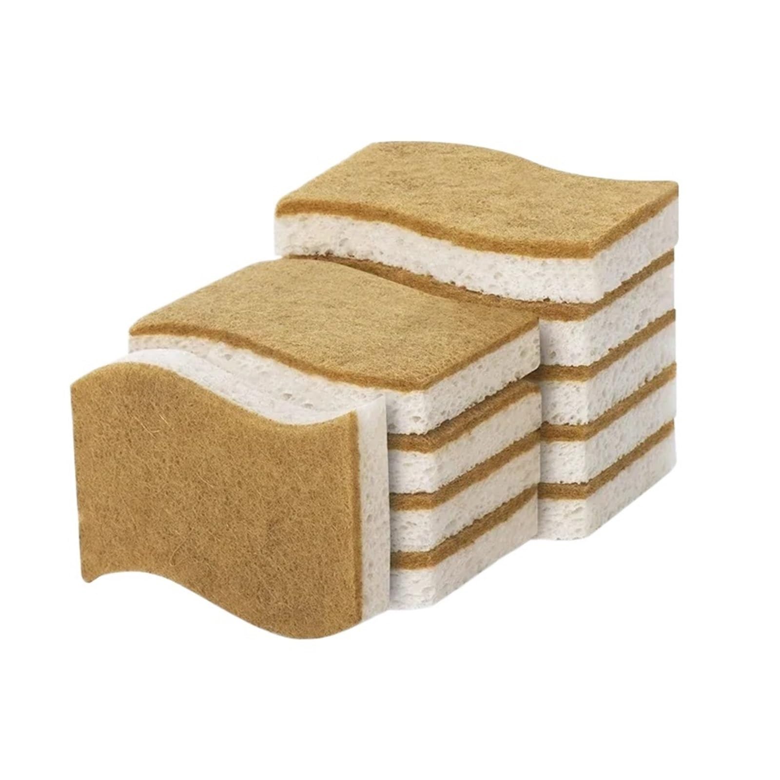 Éponges à récurer écologiques en Fibres végétales Naturelles et éponge Noix de, compatibles avec la Vaisselle. Accessoires Cuisine(TypeB 9pcs)