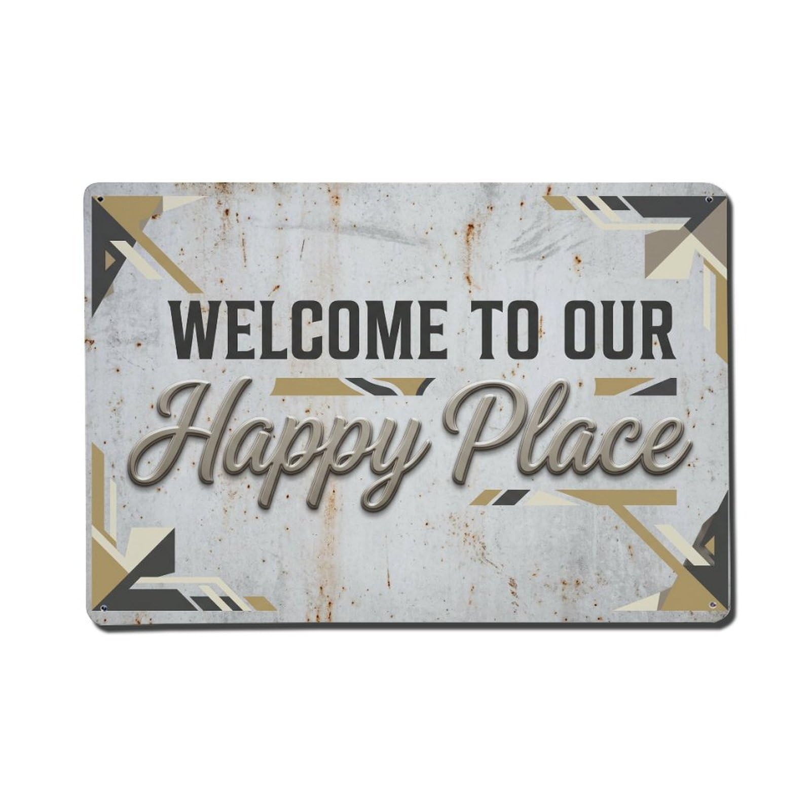 Welcome To Our Happy Place Vintage Titaniamaker Studio Metal Tin Sign