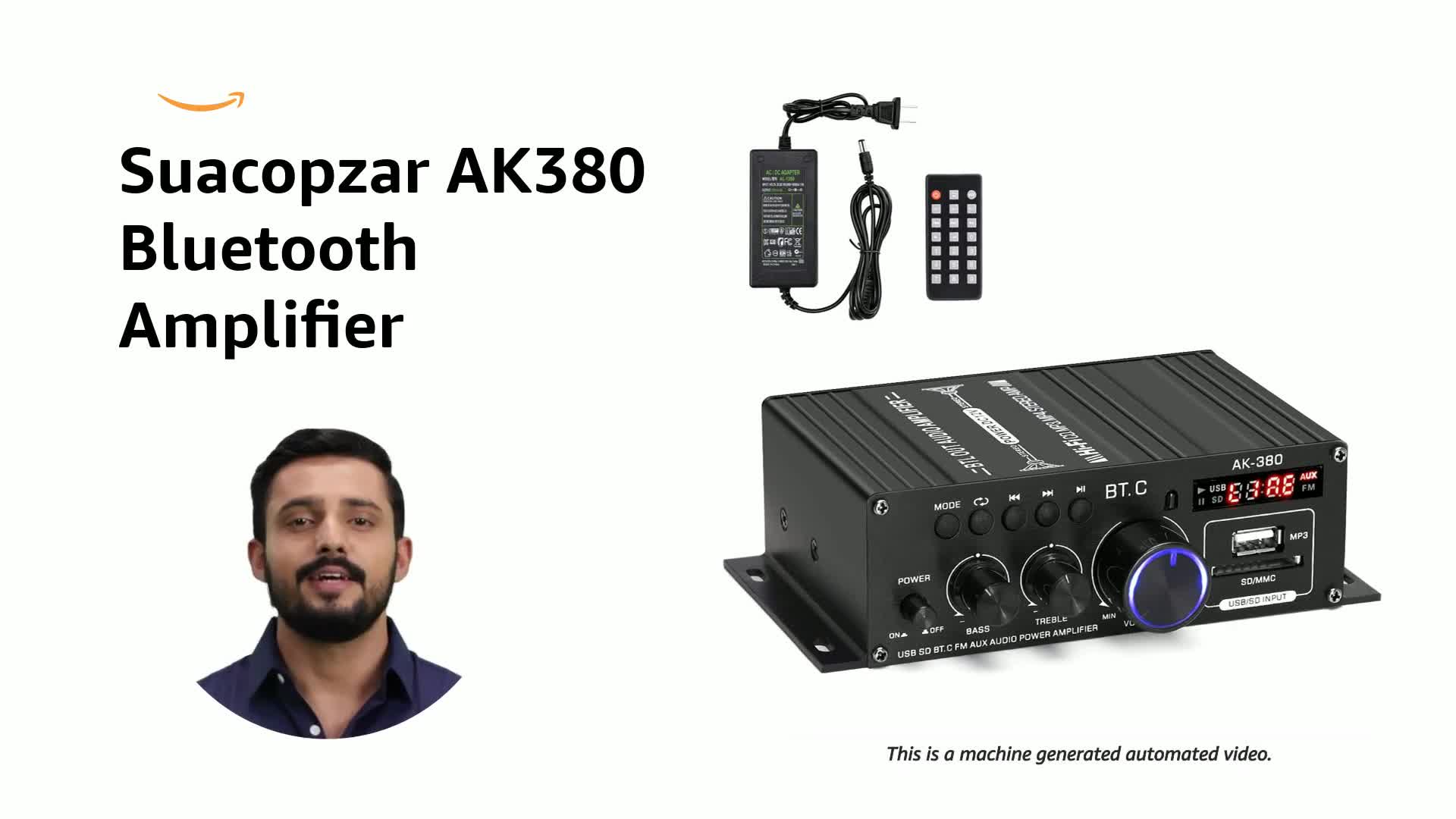 Suacopzar AK380 Wireless Bluetooth Audio Amplifier, Max 200Wx2