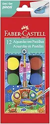 Pastilha de Aquarela Estojo com 12 Cores, Faber-Castell, 19.0012, Multicor