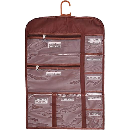 Kuber Industries Wall Hanging Document Organizer (Brown)