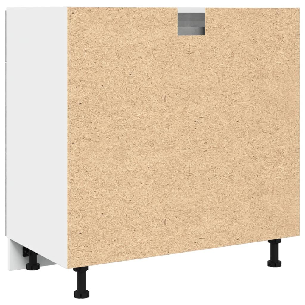 vidaXL Armoire à tiroirs Lyon Gris béton 80 x 46 x 81,5 cm Bois d'ingénierie