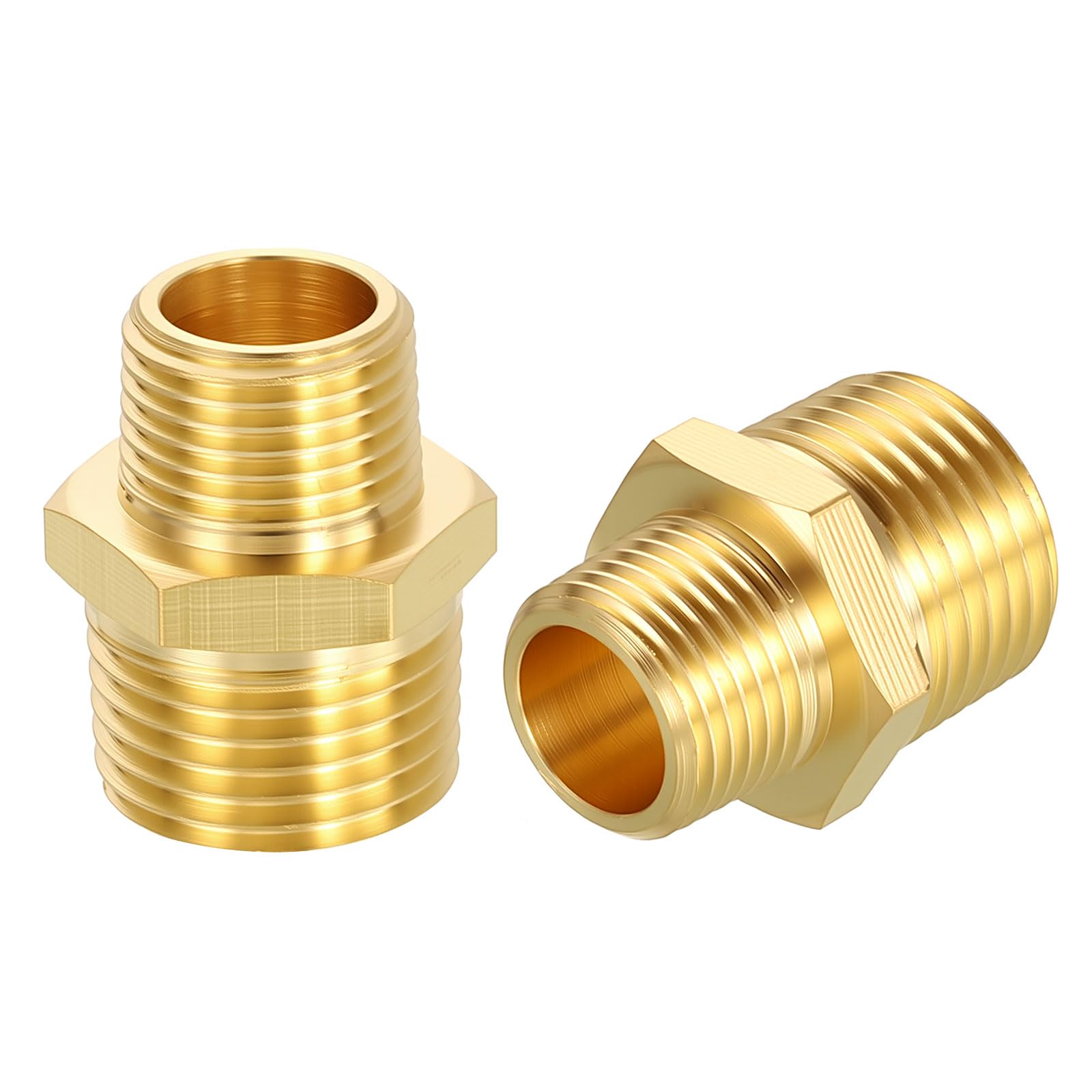 Adaptateur mâle vers mâle 1/2 x 3/8 MNPT hexagonal lot de 2 pour transfert de fluide raccord