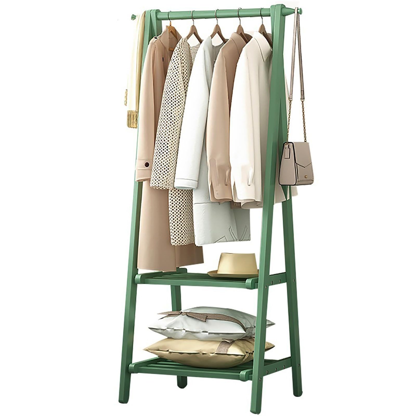 Porte-manteau pliable en bambou au design élégant pour entrée raffinée