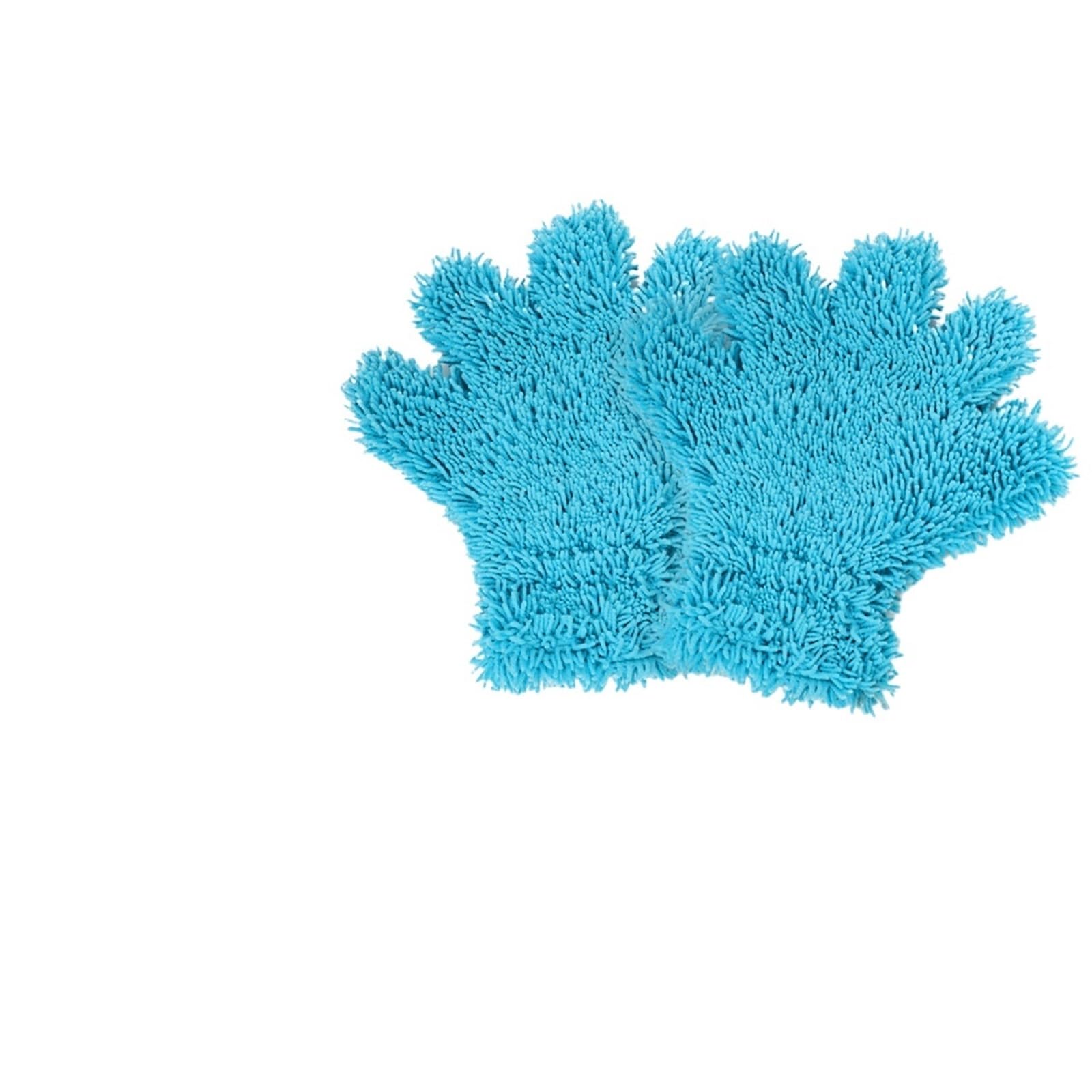 WWYYZAYC Car Cleaning Glove Soft Coral Fleece Automotive Microfiber Wash Mitt Auto Detailing Accessories(Blue 2PCS)
