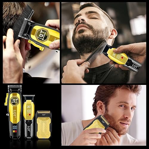 Miniatura 6 de Cortapelos profesional para hombre, afeitadoras eléctricas, afeitadora de pelo con hoja en T, recortadora de pelo inalámbrica 3 en 1, afeitadora de