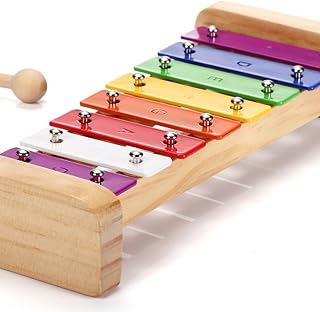 SCHMETTERLINE® harmonious wooden xylophone for children - Glockenspiel with music book and 3 wooden mallets - musical Instrument from children 3 years and above with wonderful sounds