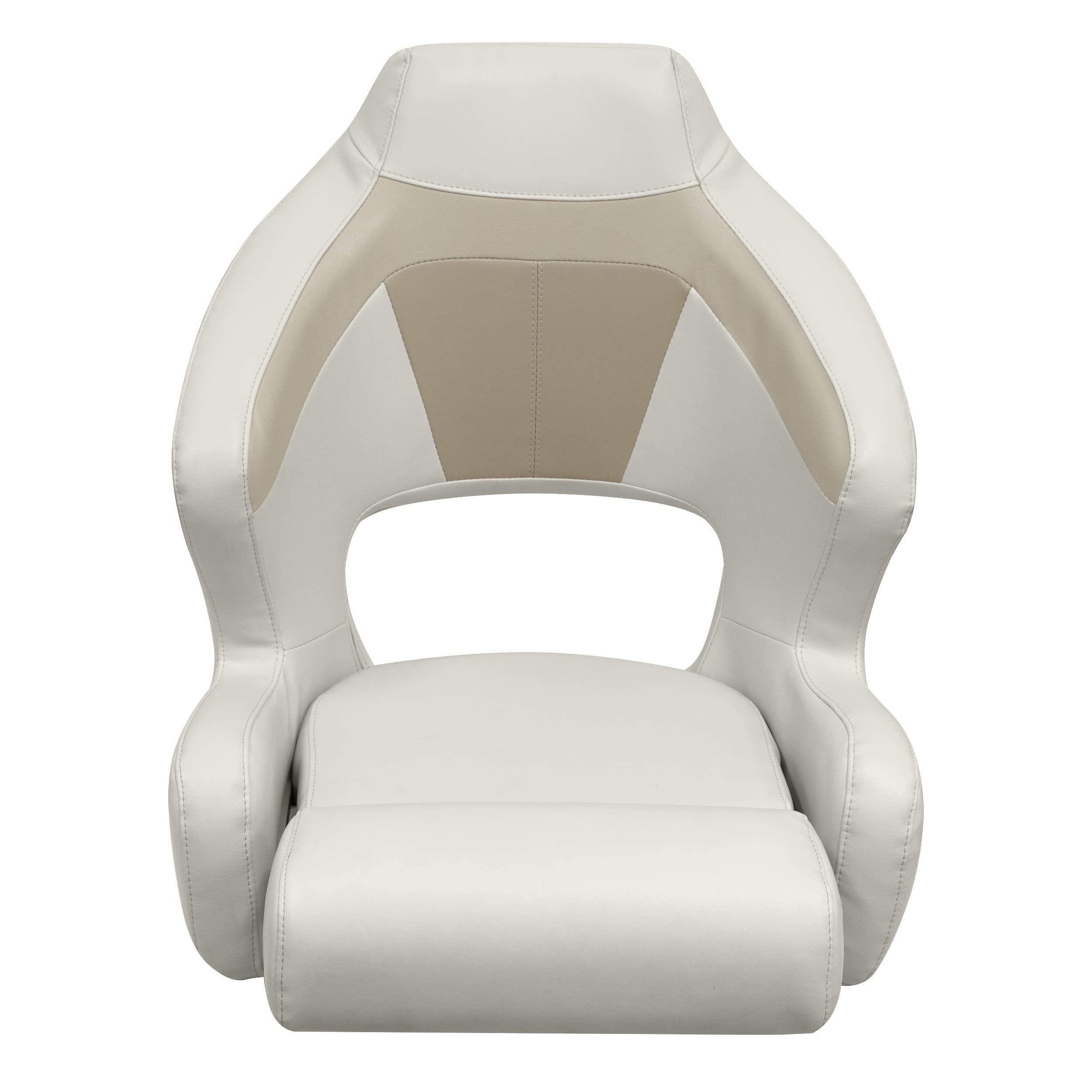 Wise BM3338-1066 Premier Series Pontoon XL Bucket Seat with Flip Up Bolster, Stone/Mocha Java/Khaki