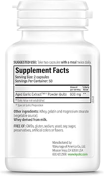 Kyolic Aged Garlic Extract Formula 100, Cardiovascular Health*, 100, Capsules.