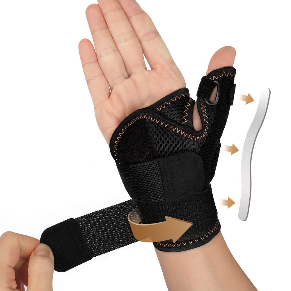 Copper Infused Thumb Brace for Men and Women - Comfortable CMC Thumb Brace Spica Splint for Pain Relief