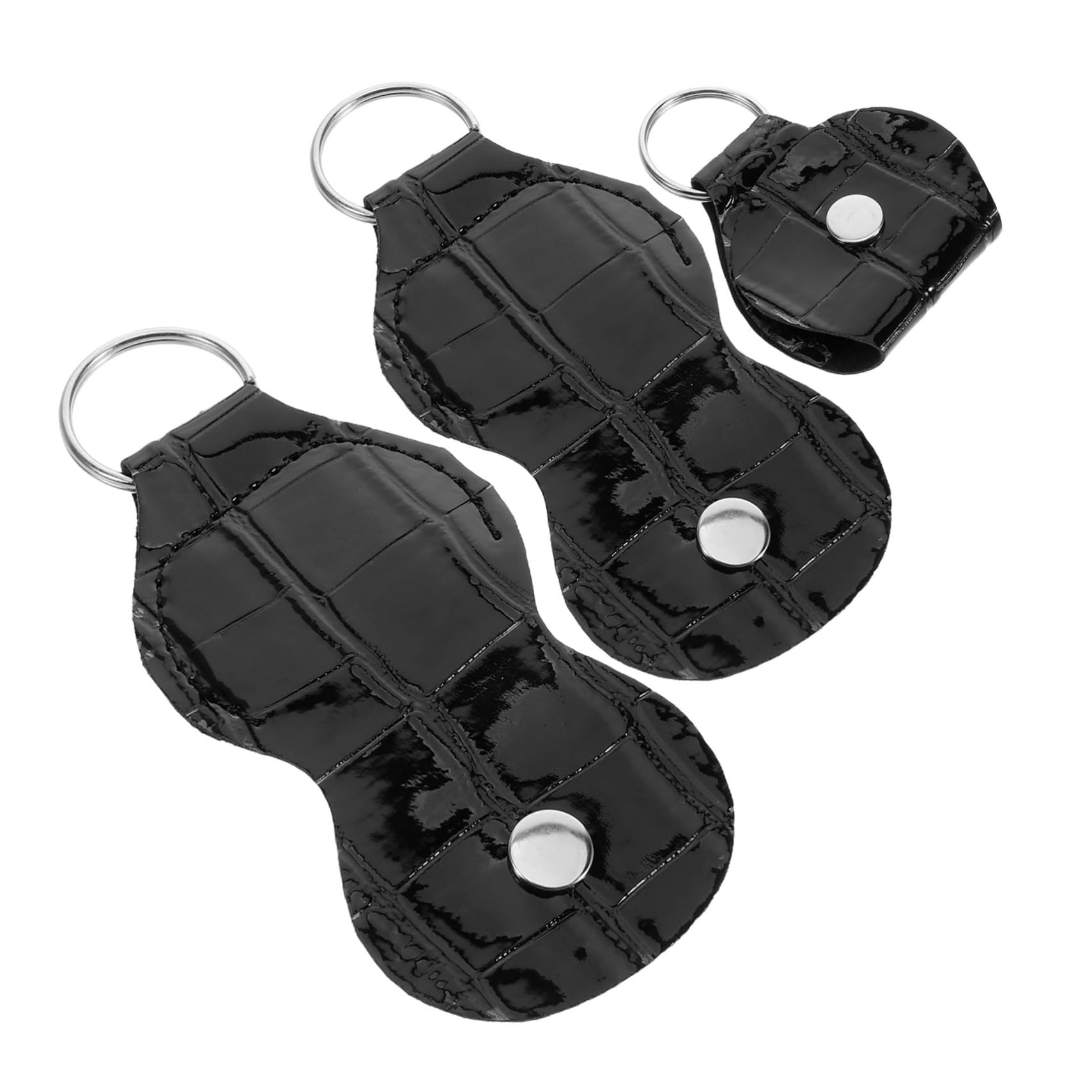 EPIGEIST 3pcs Fake Leather Guitar Pick Storage Box Keychain Compact Lightweight Pick Holder Case for Players