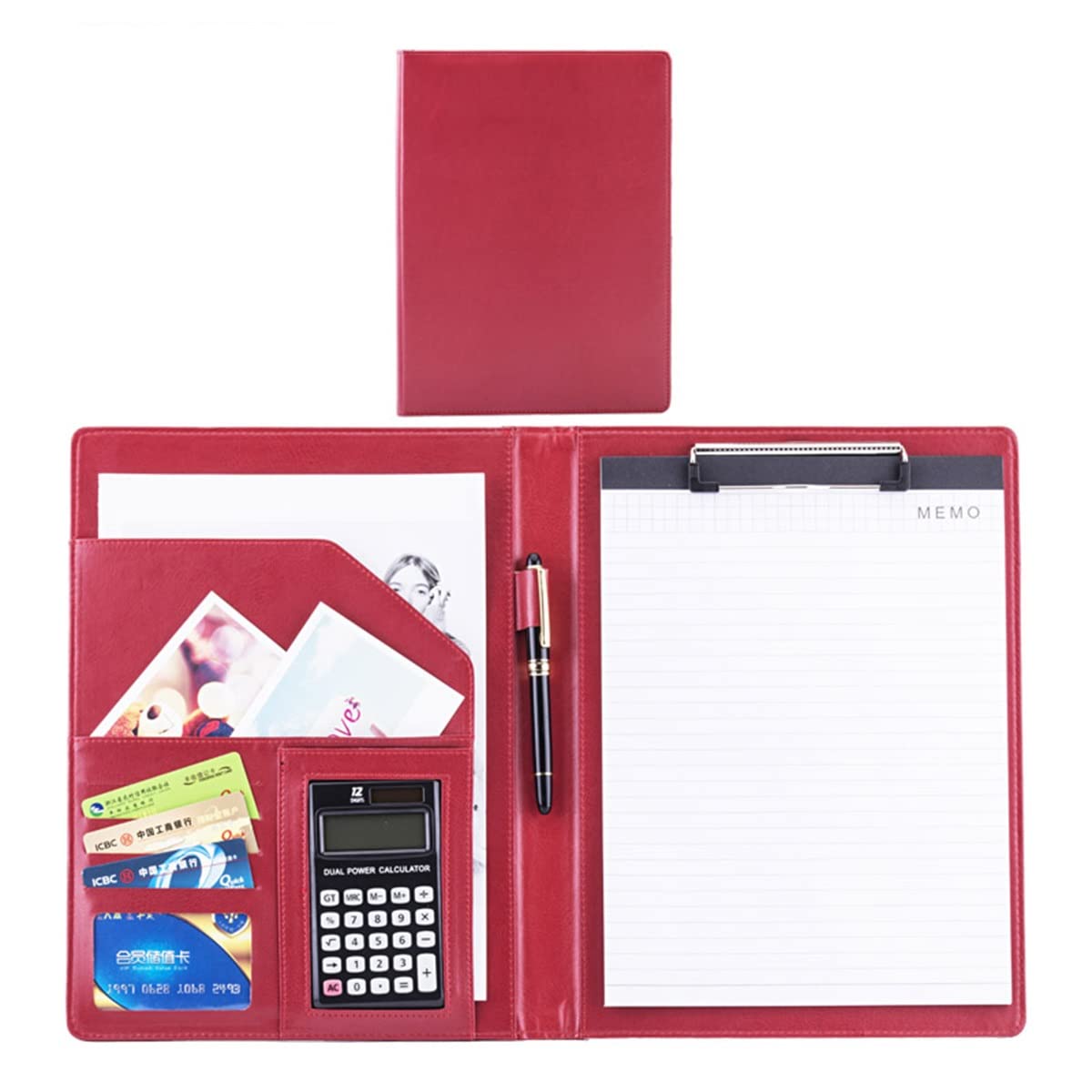 Ledermappe A4 Padfolio Portfolio Ordner Zwischenablage Kunstleder Aufbewahrung Zwischenablage Für Business School Büro Konferenz Notizblock Klemmbretter