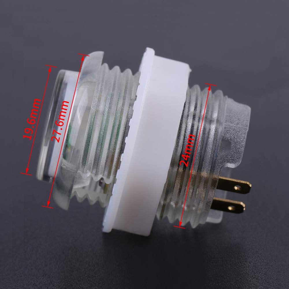 5PC 5V 24mm Jumbo LED Pulsante illuminato Interruttore a pulsante autoripristinante con microinterruttore per progetti di gioco a gettoni