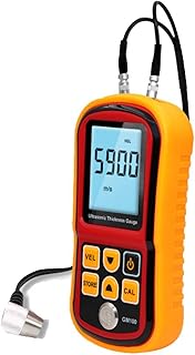 Ultrasonic Thickness Meter, GM100 Digital Backlit LCD Screen Paint Coating Thickness Gauge Metal Thickness Tester for Measuring Thickness and Sound Velocity, 1.2-225mm, 1000-9999m/s