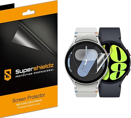 Supershieldz Paquete de 6 protectores de pantalla para Samsung Galaxy Watch 7, 6, 5, 4 (1.732 pulgadas)  Protector transparente de alta definición