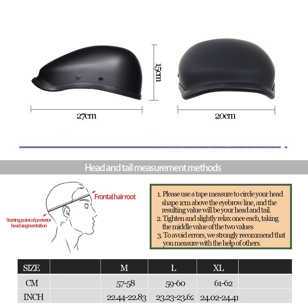 Retro Motorrad Halbhelm, Halbschalenhelm Motorradhelm mit ECE-zertifizierter, Baseball Cap Rollerhelm, Personalisierter Retro-Helm, Motorradhelme für Männer und Frauen