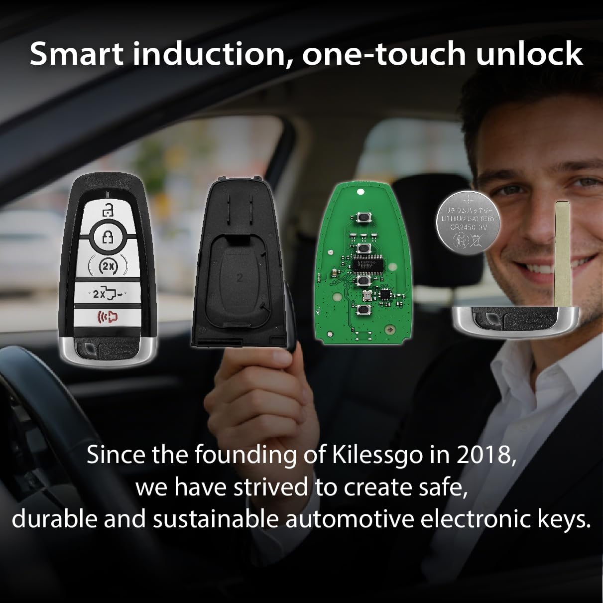 Key Fob Replacement for 2023 2024 Ford F-250 F-350 F-450 F-550 M3N-A3C108397 433MHz 5 Buttons