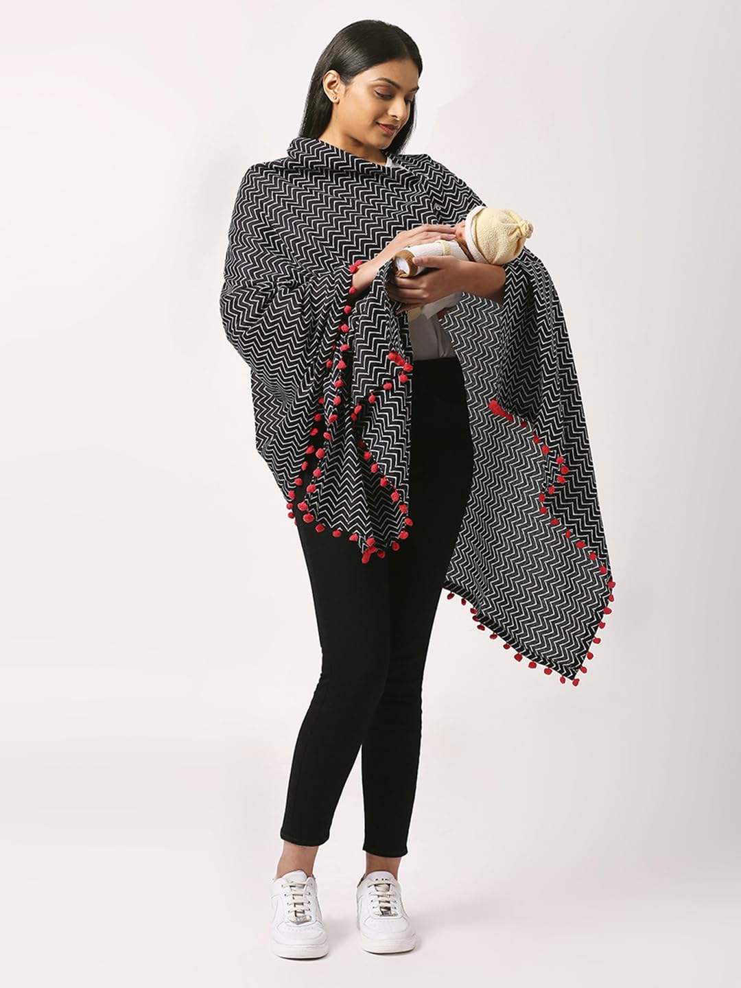 Mom For Sure by Ketki Dalal Nursing Cover Maternity Wear | Black 4