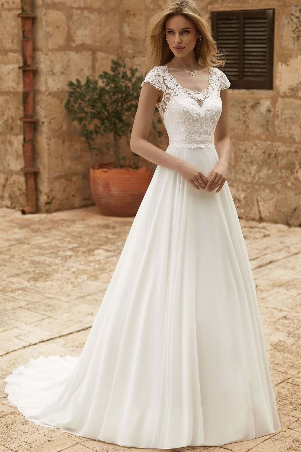 Robe de mariée sirène pour mariée Tulle Appliques en dentelle Robe de mariée Longue Robe de soirée Plage