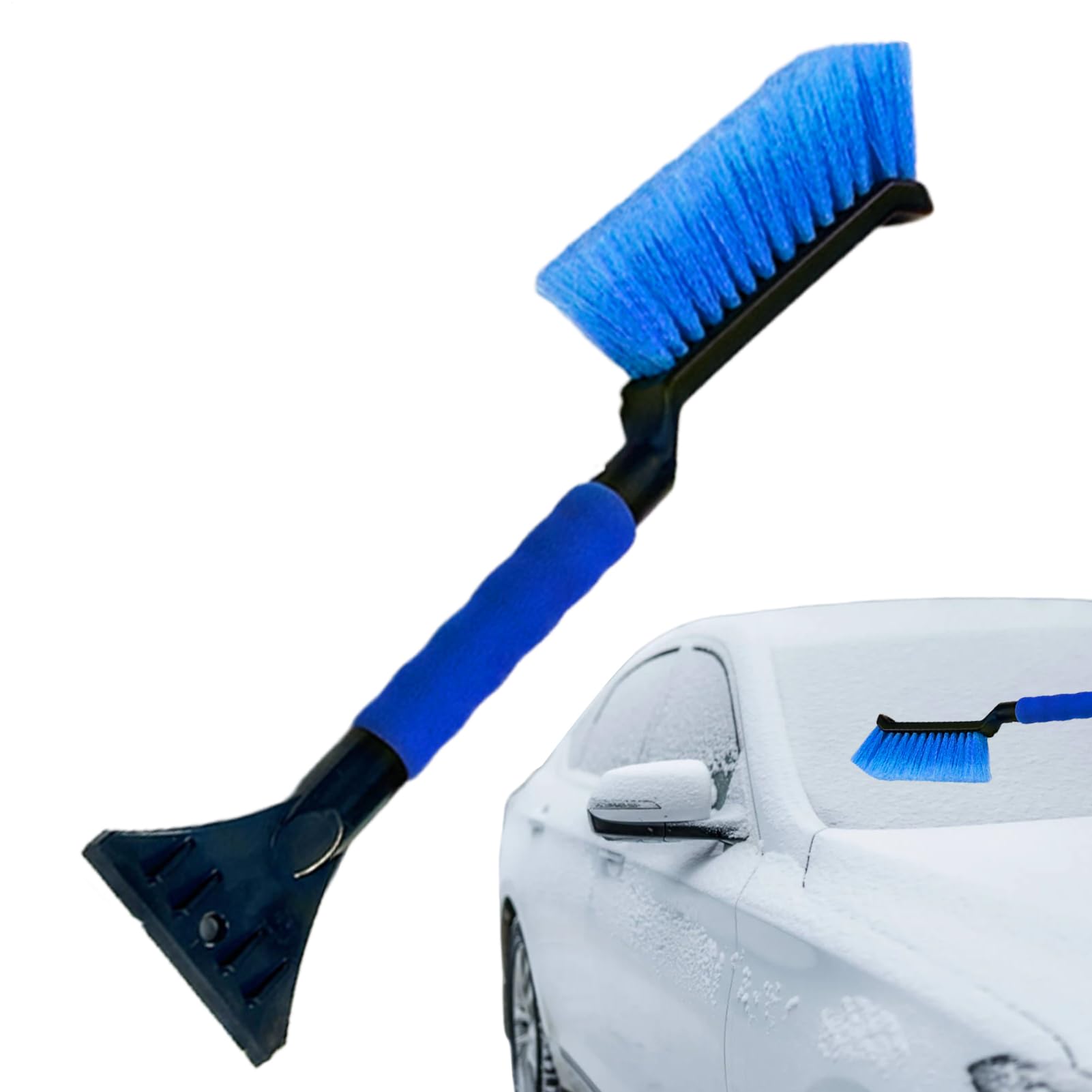 Generico Scapplaggio del Ghiaccio Staccabile per Parabrezza Auto Spazzola Neve Pala Scomparsa Raschietto Ghiaccio Remover Snow Schiuma ergonomica