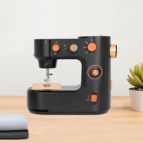 Miniatura 1 de Máquina de coser, portátil y compacta, máquina de coser de brazo libre, máquina de coser eléctrica de puntada súper utilitaria (negro)