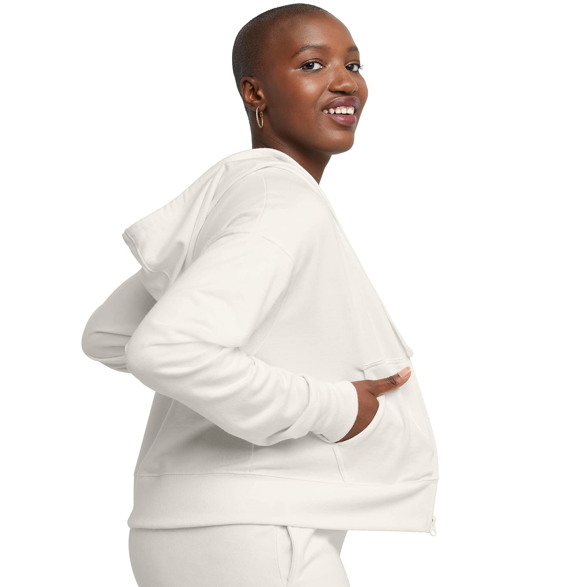 Hanes Felpa con Cappuccio E Zip in Spugna Francese, in Pile Leggero, Disponibile in Taglie Forti Felpa con Cappuccio Donna (Pacco da 1)