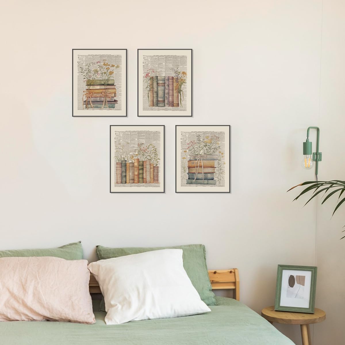 Amazon.com: PLKMN Vintage Floral Wall Decor, Retro Library