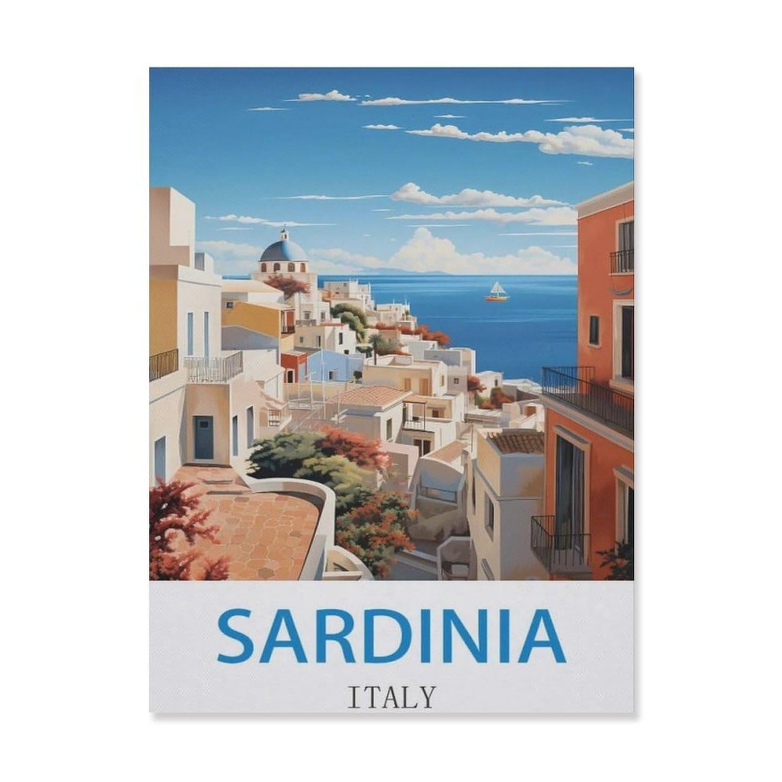 Funny Bathroom Wall Decor Signs，Sardinia Italy(15x30cm）