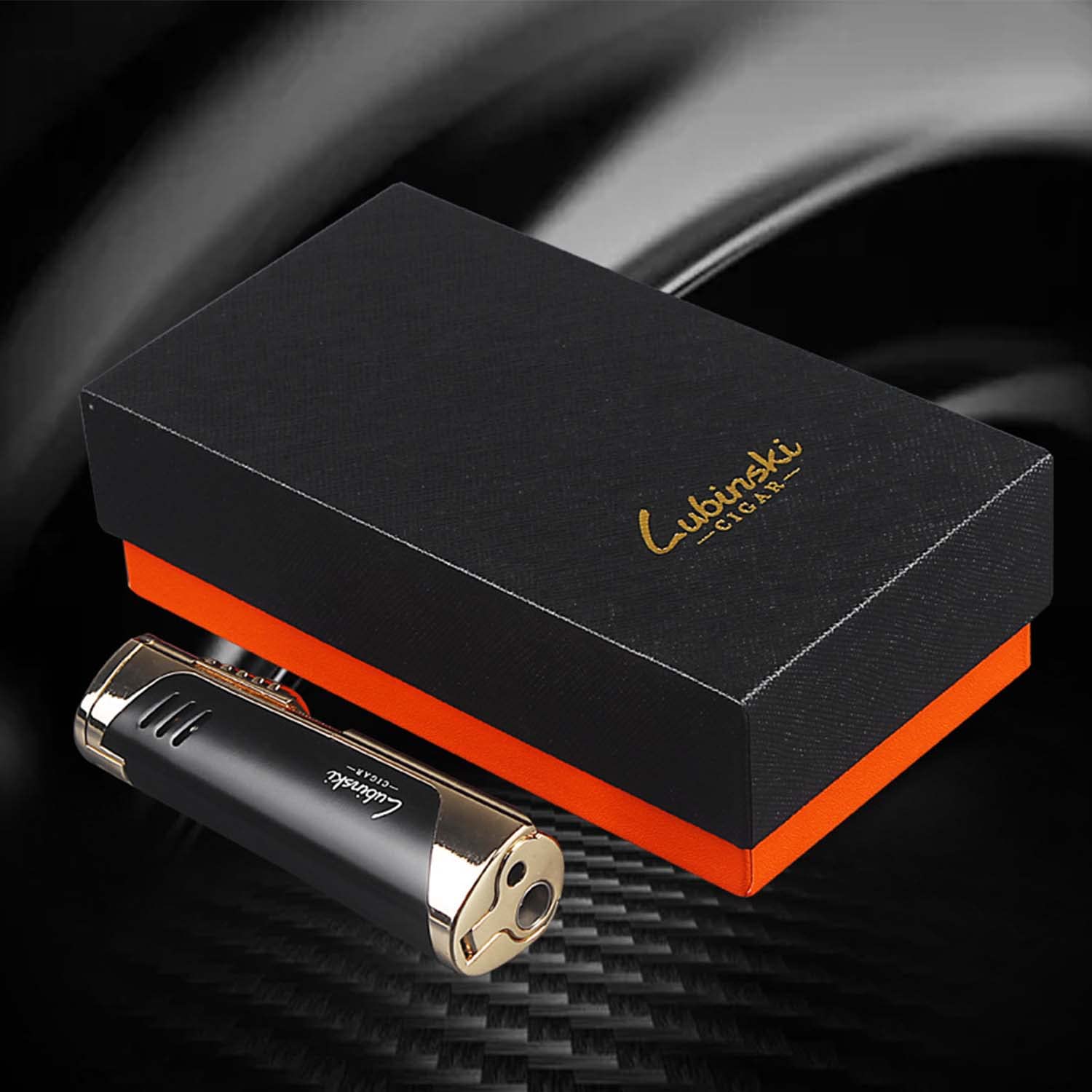 Portátil Cigarro Encendedor con Ponche de Cigarro Ligero Bolsillo Encendedor de Velas con Ventana Agarre Ergonómico Recargable a Prueba de Viento (butano No Incluido)