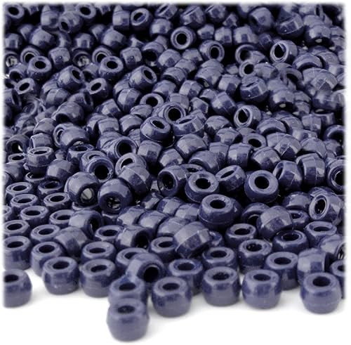 Miniatura 5 de The Crafts Outlet 1,000pc Plástico redondo Opaco Pony Beads 0.354x0.236 in Cuentas de plata