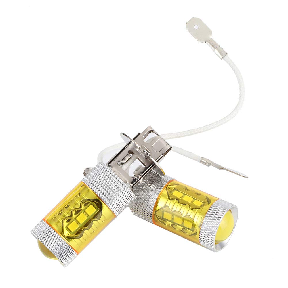 2 szt. LED żółte światła przeciwmgielne żarówki H3 12-24 V 80 W 16SMD bardzo jasne żarówki samochodowe żarówki przeciwmgielne żarówki