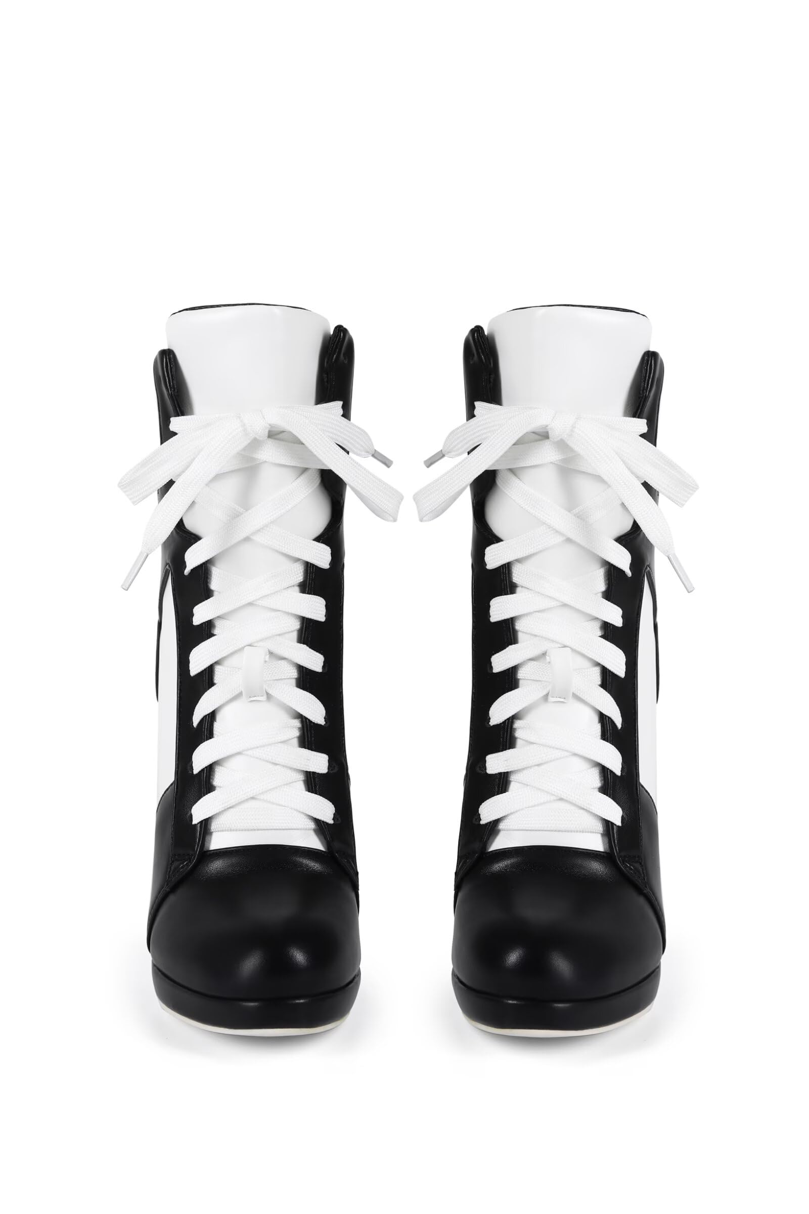 Frankie Hsu Stiletto sportowe buty do koszykówki na wysokim obcasie, czarno-białe tenisówki, duży rozmiar modne designerskie buty dla kobiet mężczyzn
