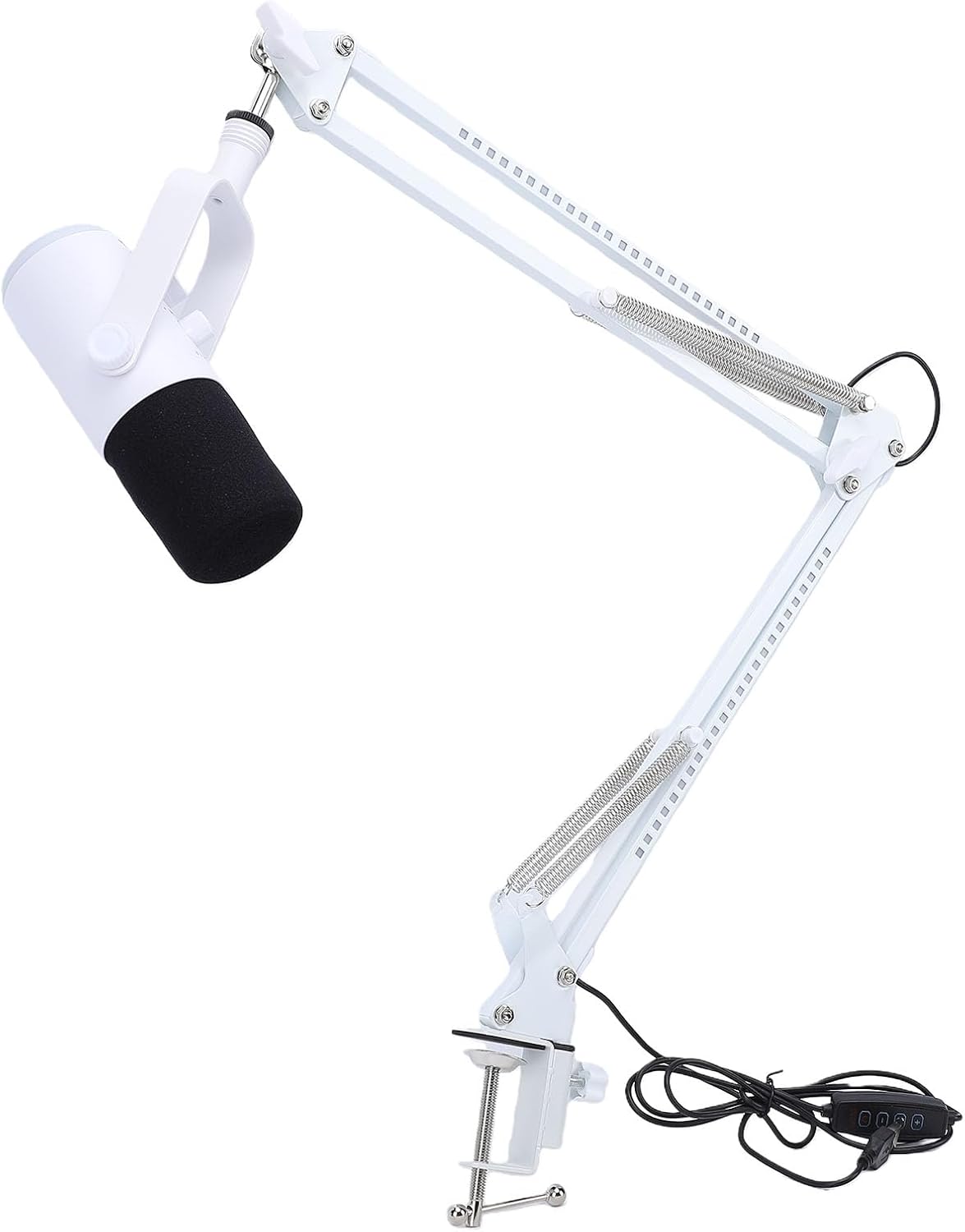 Gaming Microphone, Dynamic RGB Lighting XLR USB C Condenser Mic with Switch Headphone Jack, Noise Cancellation Condenser Mic for Streaming Podcast Recording PC Computer (White)