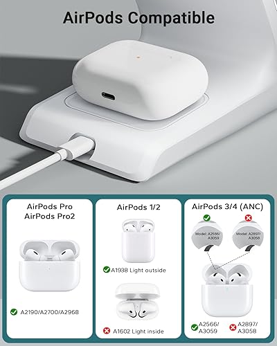 Miniatura 8 de Cargador inalámbrico para fundas gruesas de 0.394 inOtterboxpara Popsocket, base de carga 3 en 1 para iPhone 17 16 15 14 13 Pro Max, estación de