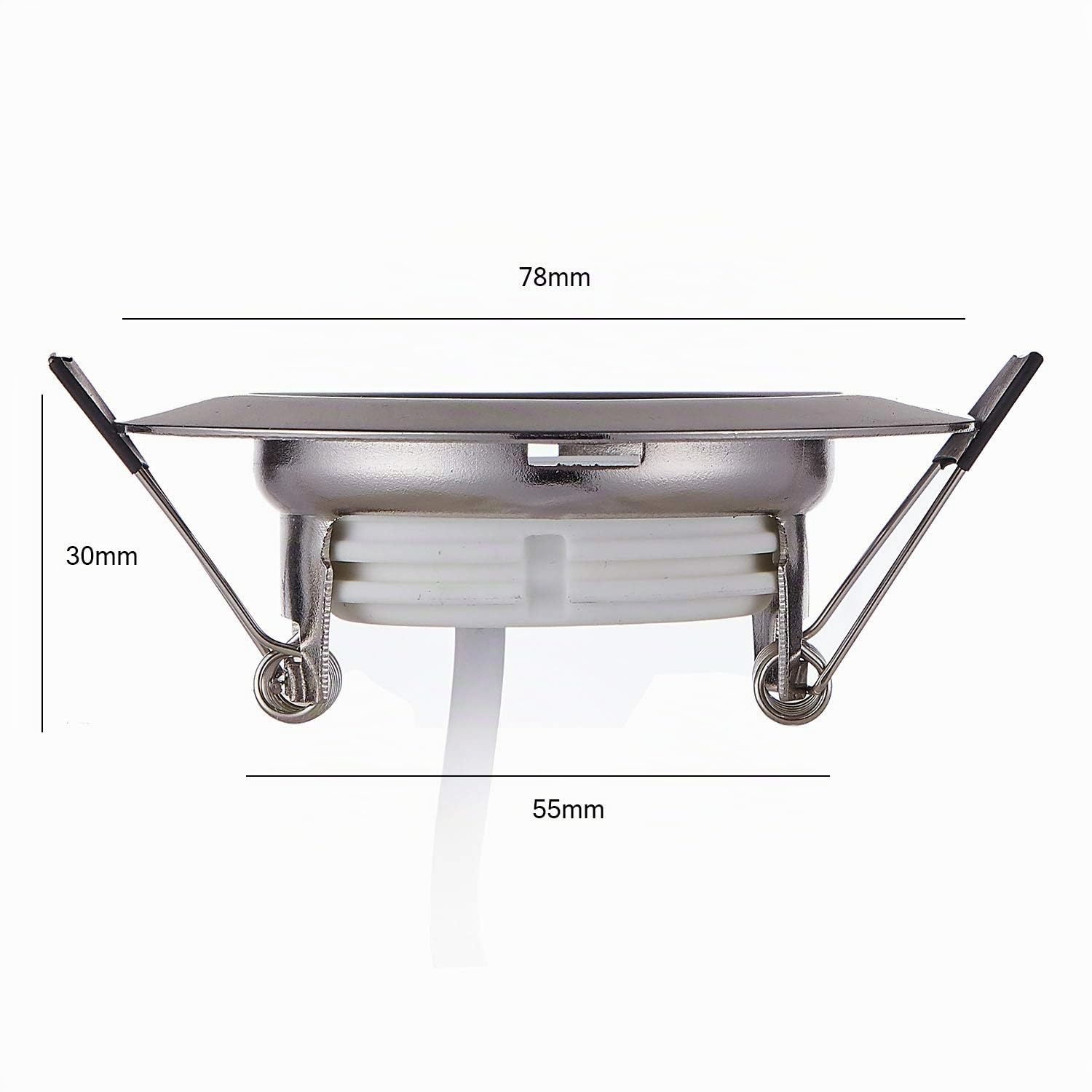 HCFEI 6x LED Einbaustrahler Set super flach 3W 230V, Edelstahl gebürstet, Dimmbar, 55mm Einbauloch, Warmweiß 3000K