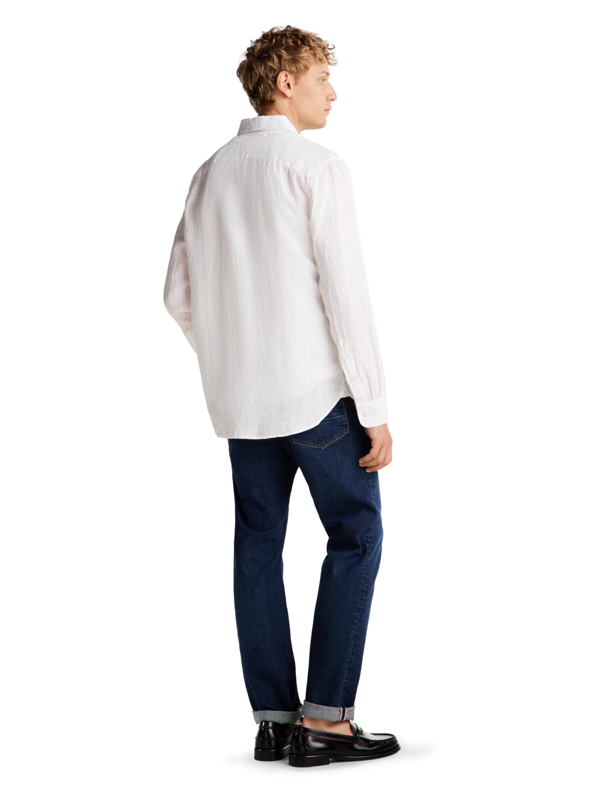Tommy Hilfiger Long Sleeve Casual Linen Button Down In Regular Fit Botones de Lino Casuales de Manga Larga con Ajuste Normal Hombre
