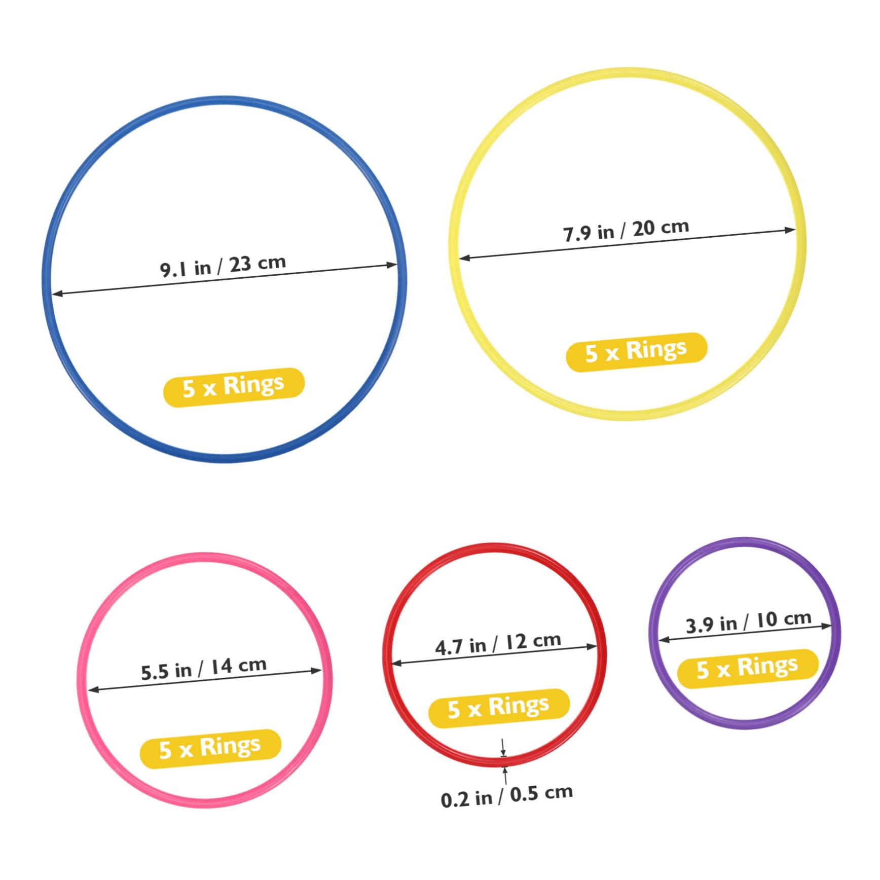 GALPADA Interactive Ringtoss Toys for Boys and Girls 25pcs Plastic Toss Rings Fun Outdoor Throwing Game Random