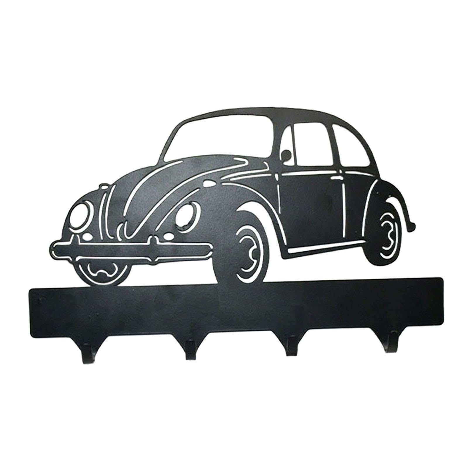 Gcljlmy Decoración de pared de metal negro con gancho de almacenamiento, artesanía hueca, decoración de pared de hierro, decoración de pared para el hogar, cocina, camión (25,5 x 2 x 15 cm, coche)
