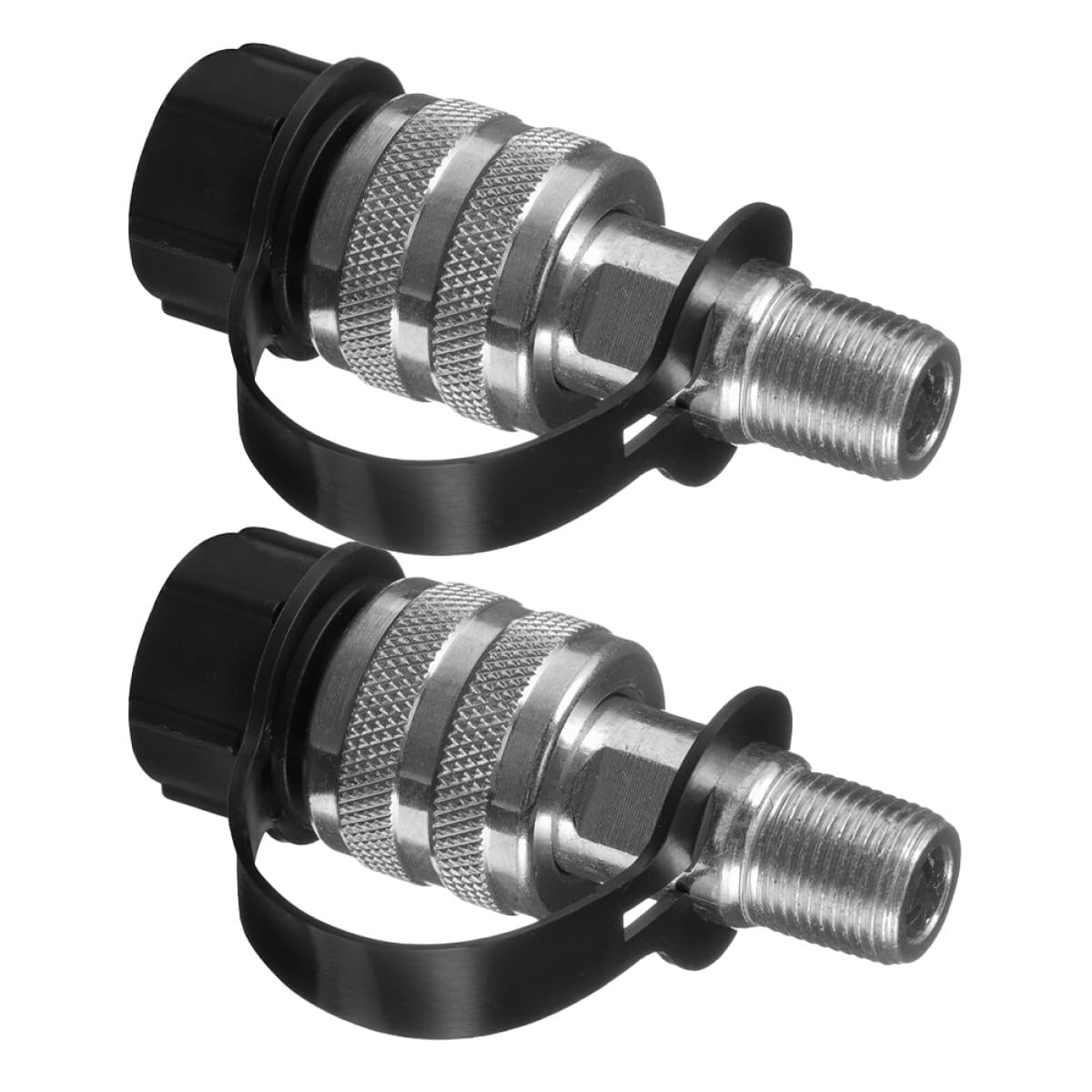 Acoplador hidráulico de 3/8 forjado en acero estructural con tapones protectores premium