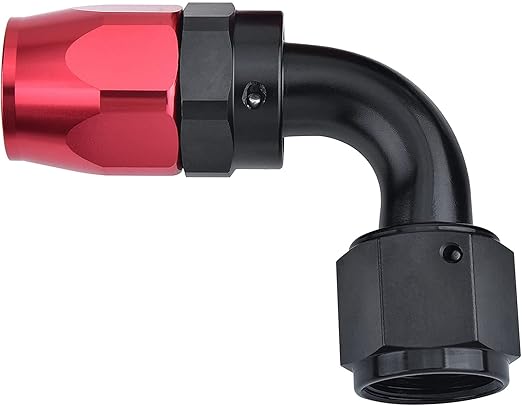 EVIL ENERGY 6AN Hose End Fitting 90 Degree Swivel for CPE Braided Hose Black&Red