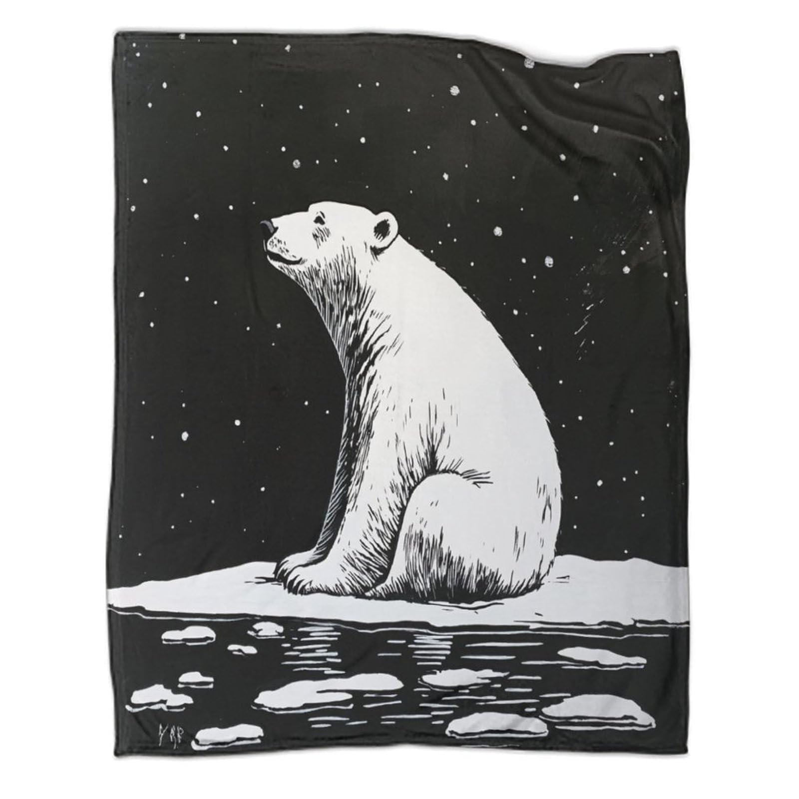 Couverture flanelle ours polaire 3D 100x130cm chaude pour canapé