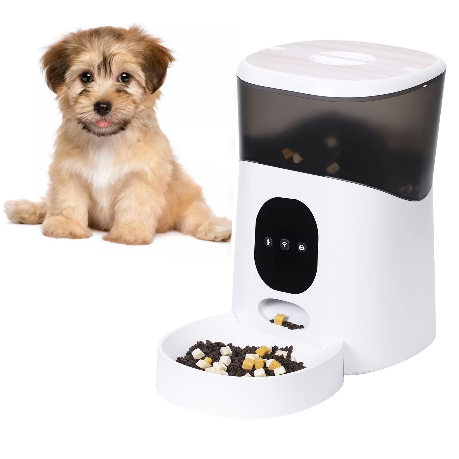 Alimentador Automático para Mascotas, Dispensador de Comida para Perros de 5 litros con Temporizador, Grabadora de Voz Interactiva, Alimentador Automático para Perros,