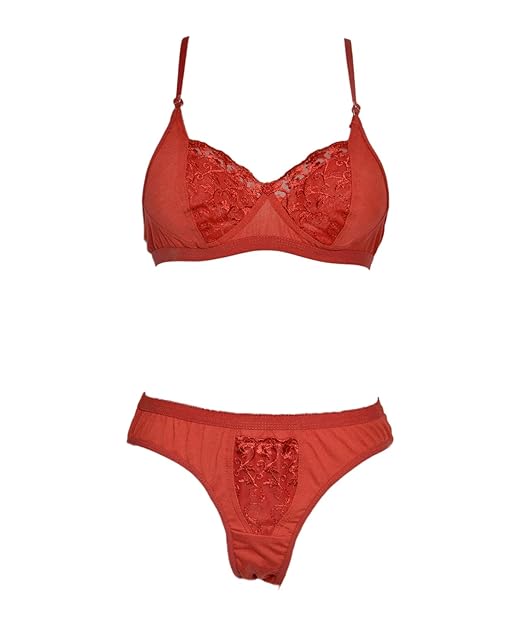 Buy IndiWeaves Combo of Red Bra and Panty Set at Amazon.in